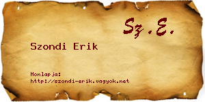Szondi Erik névjegykártya