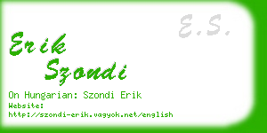 erik szondi business card